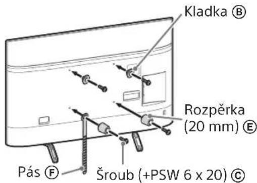 Kladka Ⓑ Rozpěrka (20 mm) Ⓔ Pás Ⓕ Šroub (+PSW 6 x 20) Ⓔ