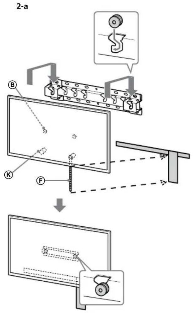 SONY Bravia KD65XG8196 - Montieren Sie das Fernsehgerat auf der Grundplatte oder dem Grundplattenadapter. - 2
