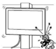 SONY Bravia KD65XG8196 - Montážnu konzolu na stenu neinstalujte na povrch steny, kde budu rohy alebo strany TV prijimača vyčnievat mimo povrchu steny. - 1