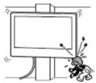 SONY Bravia KD65XG8196 - Non installare la staffa di montaggio a parete su un muro dove gli angoli o i lati del teilevisore sporgono alla superficie del muro stesso. - 1