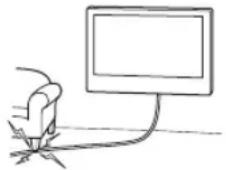 SONY Bravia KD65XG8599 - Evite que el cable de alimentación de ca o el cable de connexion queden atrapados. - 1