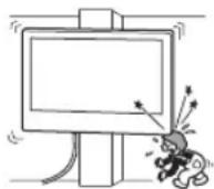 SONY Bravia KD65XG8599 - Nu instalati dispositivul de montare pe perete pe suprafete ale peretelui unde colturile sau pàrtile laterale ale tevizorului ies in afara fata de suprafata peretelui. - 1