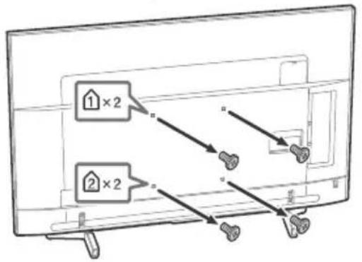 SONY Bravia KD43XF8796 - Aφαρεστε τις βίδες από το πίω μέρος της τηλεόρασης. KD-65/55XF87xx, KD-65/55XF85xx KD-49/43XF87xx, KD-49/43XF85xx - 1