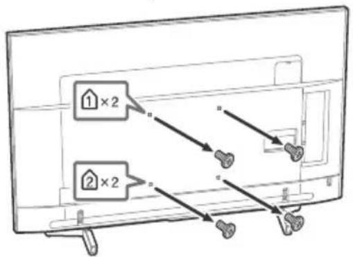 SONY Bravia KD43XF8796 - Rimuovere le viti dal retro del tevisore. - 1