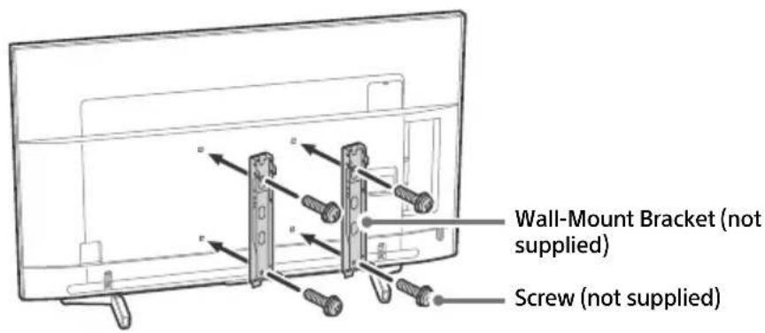 SONY Bravia KD43XF8796 - Attach the Wall-Mount Bracket (not supplied) using the screws (not supplied). - 2