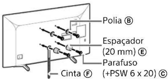 Polia Ⓑ Espaçador (20 mm) Ⓔ Parafuso (+PSW 6 x 20) Ⓔ Cinta Ⓕ