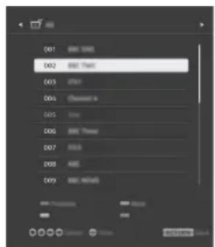SONY Bravia KD43XE7077 - Lista de programas - 1
