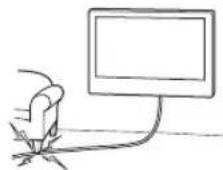 SONY Bravia KD65XG8796 - Айнымалы ток сымы немесе қосу кабелі қысылып қалмауы керек. - 1