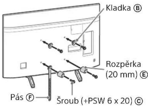 Kladka Ⓑ Rozpěrka (20 mm) Ⓔ Pás Ⓕ Šroub (+PSW 6 x 20) Ⓓ