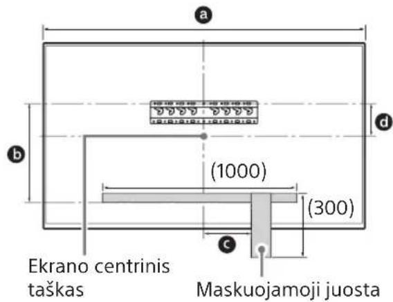 a b (1000) (300) c Ekrano centrinis taškas Maskuojamoji juosta