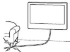 SONY Bravia KD65XG8796 - Nie dopuszczać do zaciśnięcia przewodu zasilającego lub kabli łączących. - 1