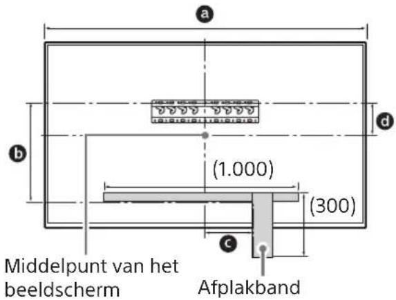 SONY Bravia KD65XG8796 - Markeer de plaats van installatie op de wand. - 1