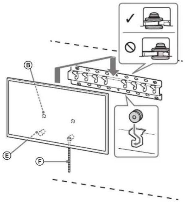 SONY Bravia KDL43WG663 - Теледидарды негізге немесе негіз адаптеріне қойыңыз. - 2