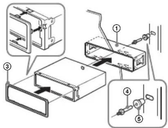 SONY MEXN5300BT - Mounting the unit in the dashboard - 2
