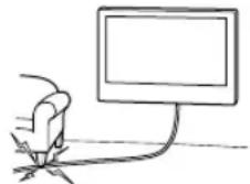 SONY Bravia KD43XG8196 - Nie dopuszczać do zaciśnięcia przewodu zasilającego lub kabli łączących. - 1