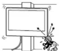 SONY Bravia KD43XG8196 - Не встановлюйте кронштейн для настінного кріплення в місцях на стіні, де краї чи боки телевізора виступають за межі поверхні стіни. - 1