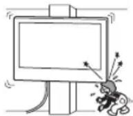 SONY Bravia KD75XG8588 - Nie montować uchwytu sciennego na powierzchniach, w przypadku kórych narozniki lub boki televizora moglyby wystawać poza powierzchnie. - 1
