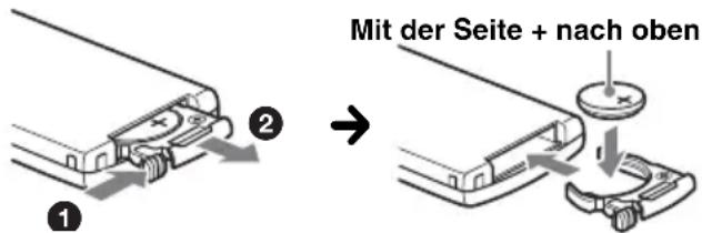 SONY CDXHS70MS - Austauschen der Lithiumbatterie der Kartenfernbedienung - 1