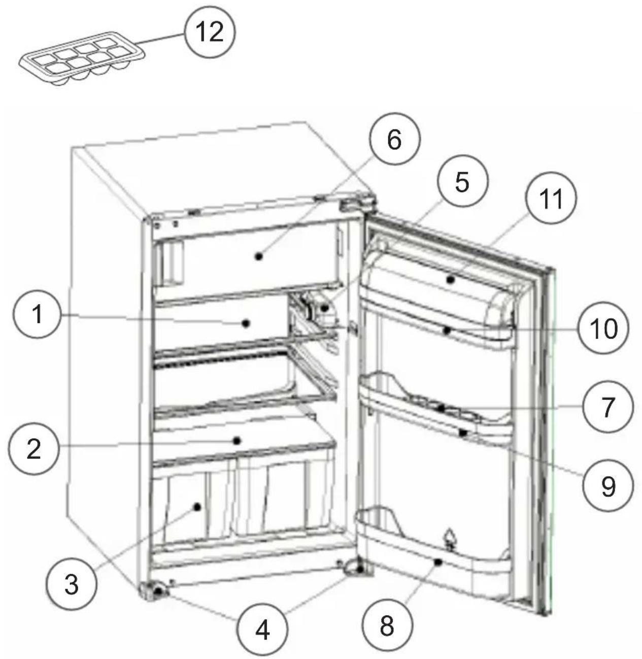 VESTEL VEKF2016 - ELEMENTS ET COMPARTIMENTS DE L'APPAREIL - 1
