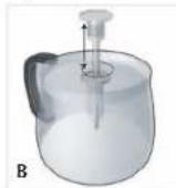 BLACK & DECKER FP2500IKT - Cómo introducir y quitar el poste central: - 1