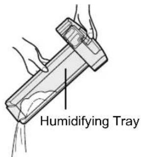 SHARP KC930EUW - Remove the Humidifying Filter from the Humidifying Tray. Drain accumulated water by tilting the Humidifying Tray slowly. - 2