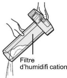 SHARP KC930EUW - Retirez le réservoir d'eau et le fi Itre d'humidification du bac d'humidification. Videz l'eau accumulée en inclinant lentement le bac d'humidifi cation. - 2
