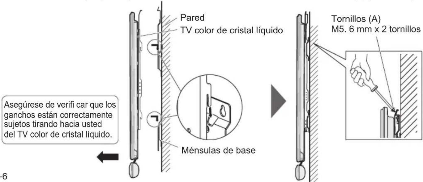 SHARP AN65AG2 - Montaje del TV color de cristal líquido en la pared y apriete de los tornillos - 1