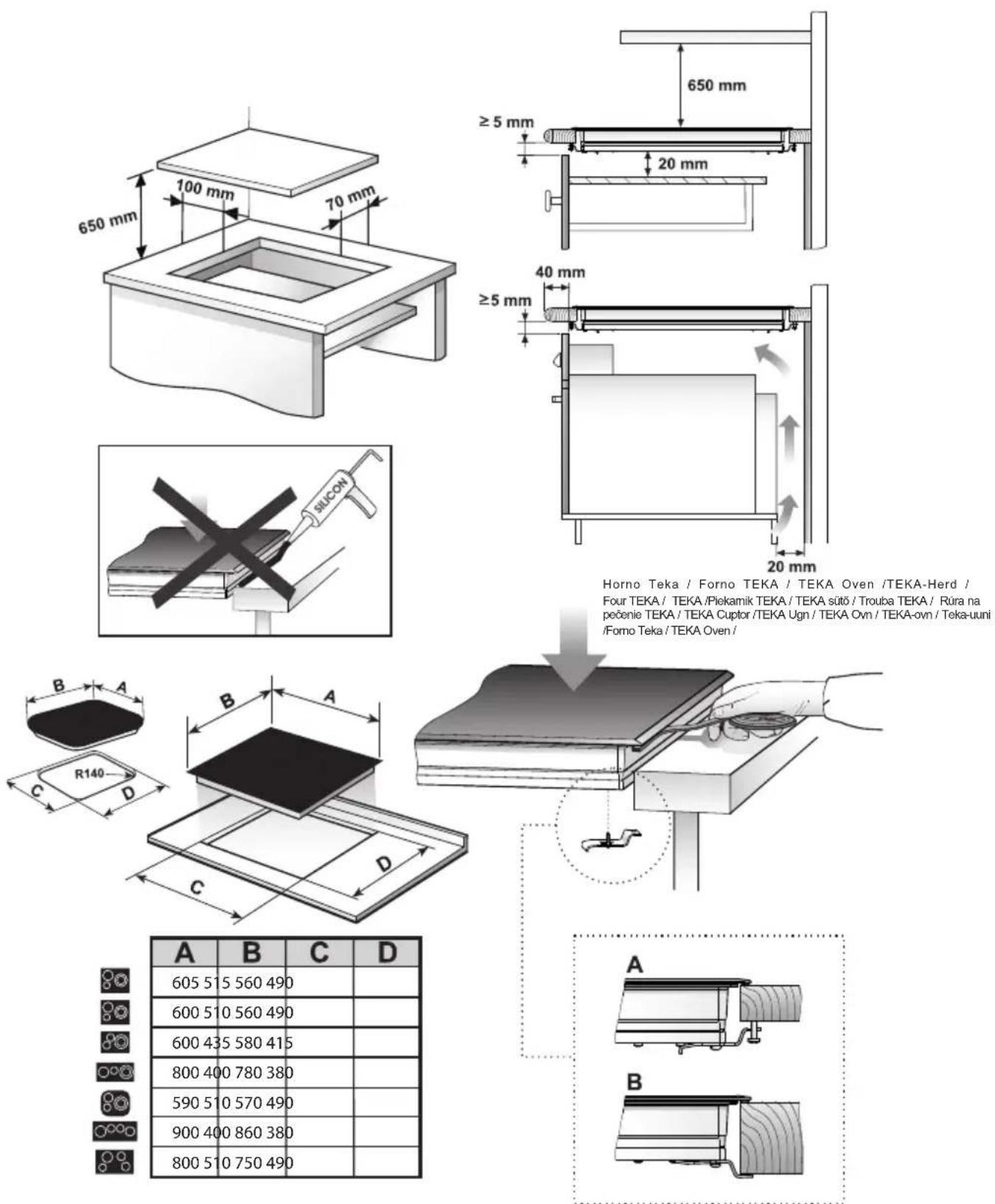 TEKA TT 6420 - Instalación / Instalação / Installation / Montage / Installation / Kurulum / Montaz / Instalace / Inštalácia / Instalare / Installazione / Installatie - 1