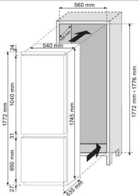IBERNA IBC 313 A - DIMENSIONI DEL PRODOTTO E DEL VANO DA INCASSO - 1