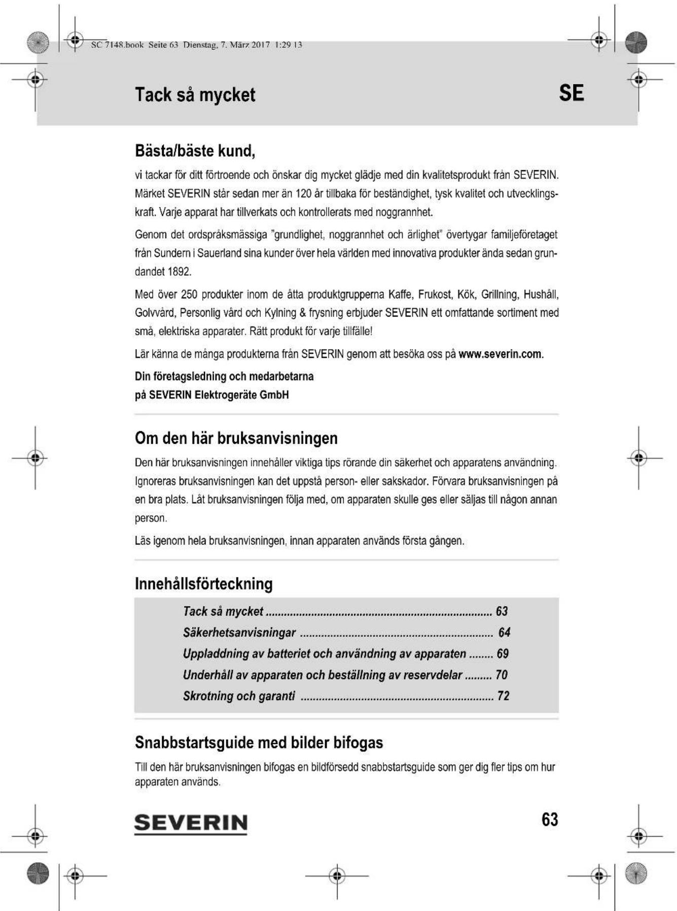 SEVERIN SC 7148 - Garanzia - 6