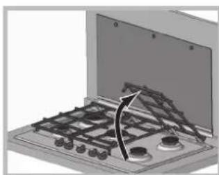 HOTPOINT-ARISTON PKL 741 TD2IXHA - ! To avoid damaging the electric ignition device, do not use it when the burners are not in their housing. - 1