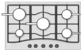 HOTPOINT-ARISTON FTGHG 751DHA(BK)LPG - Corretto posizionamento dei brucitori FTGH - 2
