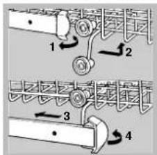 INDESIT IDL 6021 - Adjusting the height of the upper rack - 1
