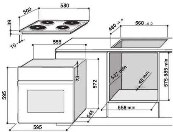 INDESIT HIM 504 K.A IX - Fitting the appliance - 1