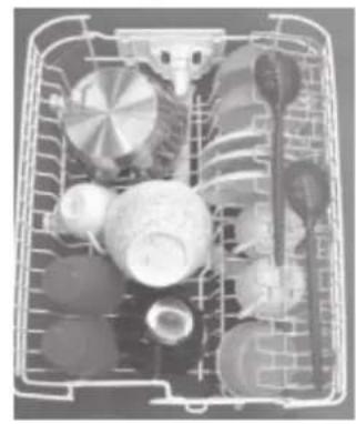 INDESIT DI 450 A.C - Exemples de chargement du panier supérieur - 2