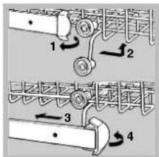 INDESIT IDL 750 S EU.2 - Adjusting the height of the upper rack - 1