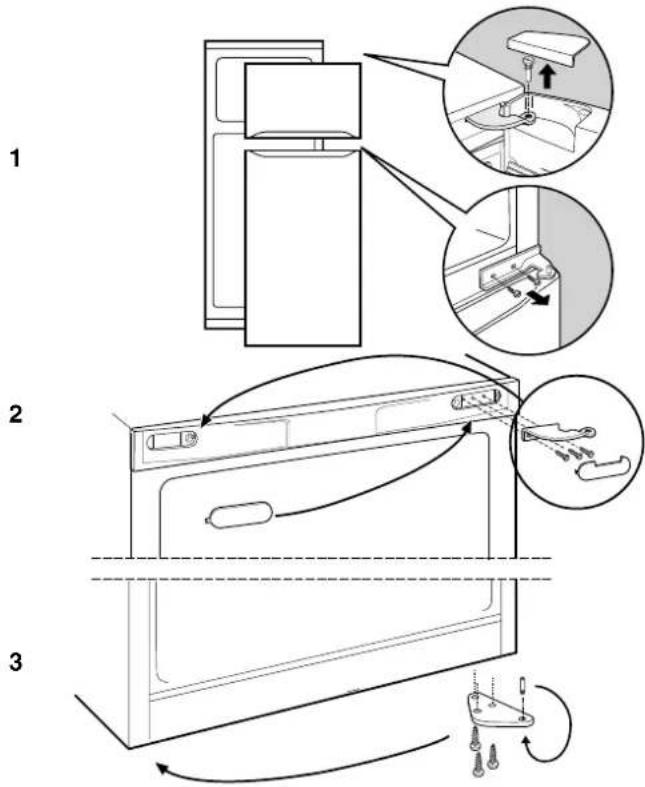 INDESIT RA 27 IX (FR) - Réversibilité des portes - 1