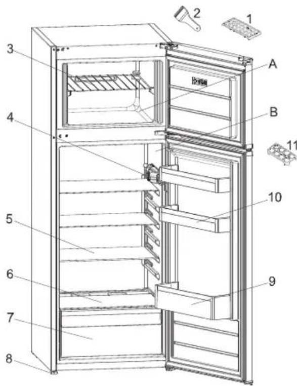 INDESIT I55TM 4120 W - LES PIECES DE L'APPAREIL ET DES COMPARTIMENTS (TM 55 cm / 140cm) - 1