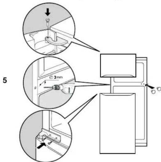 INDESIT R 24 (EU) - Reversibility de la aperture de las puertas - 3