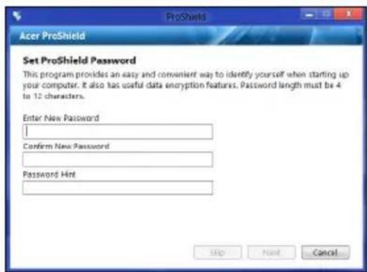ACER TravelMate B113E - Configuración de ProShield - 3