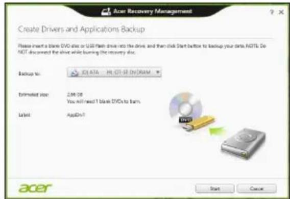 ACER TravelMate B113E - Erstellen einer Kopie von Treibern und Applikationen - 3