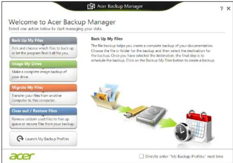 ACER TravelMate B113E - Acer Backup Manager - 1