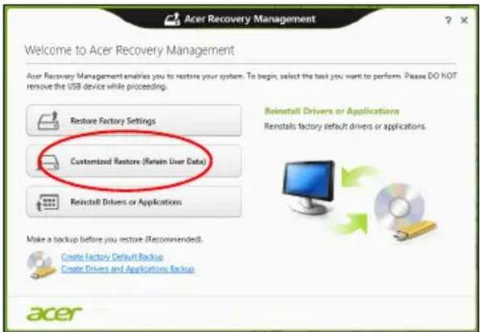 ACER TravelMate B113E - Recuperar a partir do Windows - 4