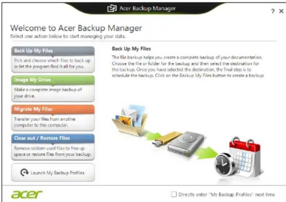 ACER TravelMate B113E - Acer Backup Manager - 1