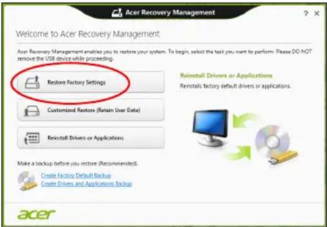 ACER TravelMate B113E - Återställa frän Windows - 2