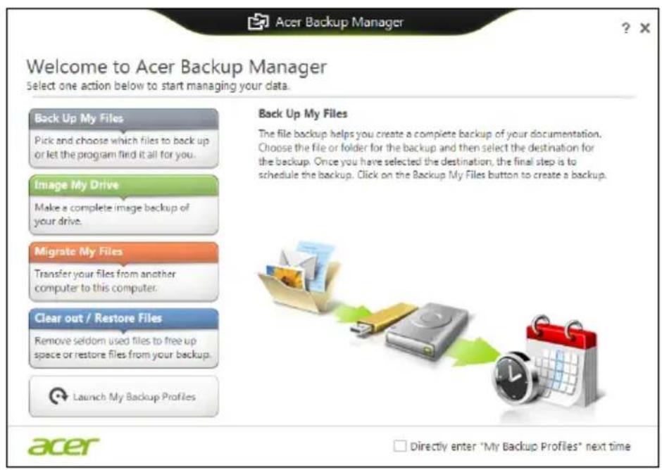 ACER TravelMate B113E - Acer Backup Manager - 1