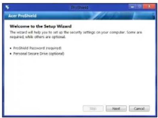 ACER TravelMate B113E - Setting up ProShield - 2