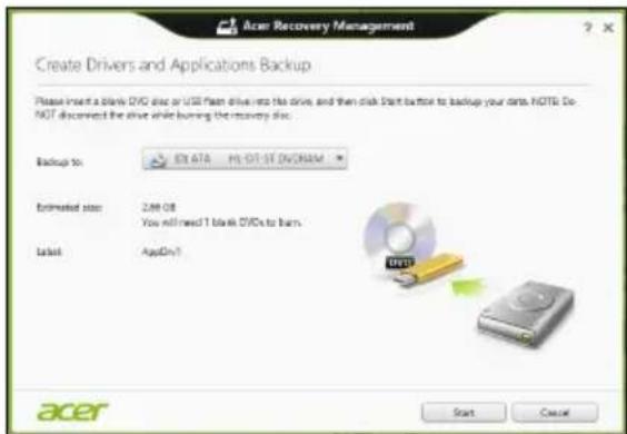 ACER TravelMate B113E - Creating a drivers and applications backup - 3