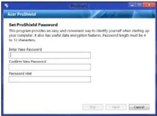 ACER TravelMate B113E - Configurazione di ProShield - 3