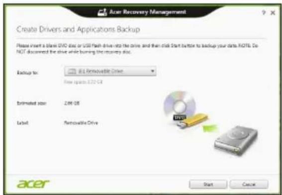 ACER TravelMate B113E - Creare backup per driver e applicazioni - 2